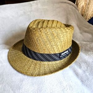 Panama Jack Original Men's Straw Fedora with Black Striped Band